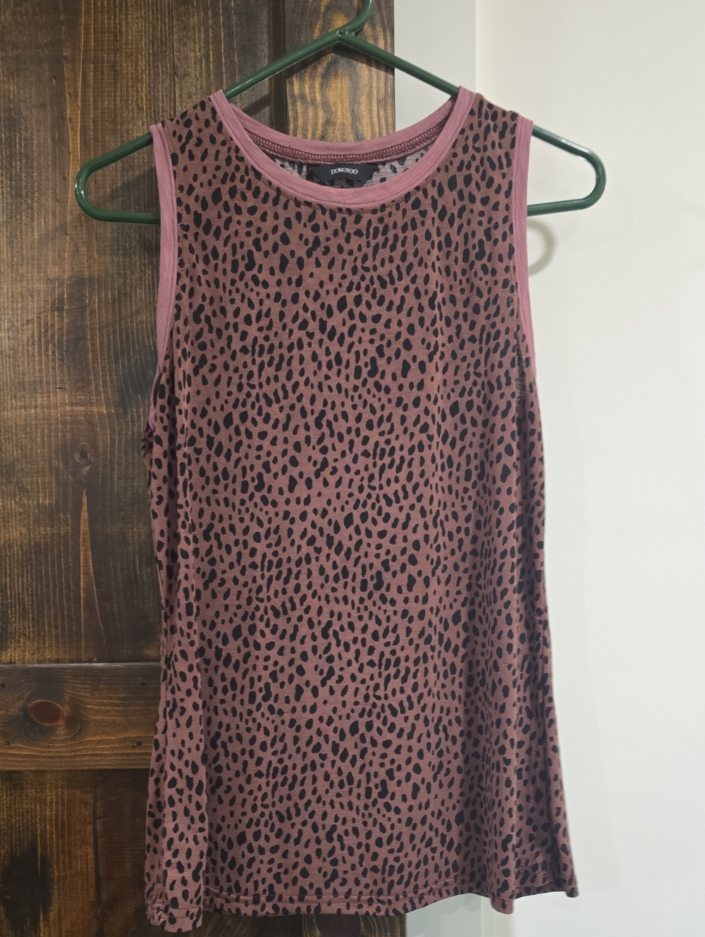 Dokotoo Dusty Mauve Leopard Print Tank Top